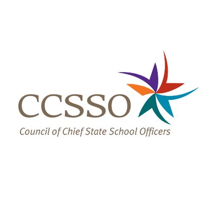 logo with a colorful stylized star that says CCSSO Council of Chief State School Officers